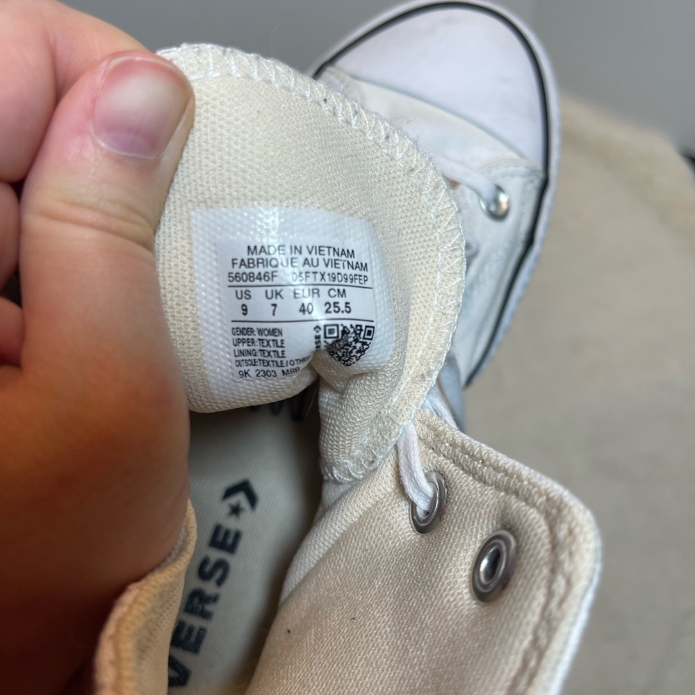 Converse White Canvas High-Top Sneakers - Picture 10 of 11